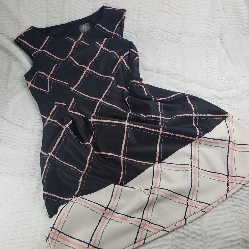 Vince Camuto boat neck Fit and flare dress